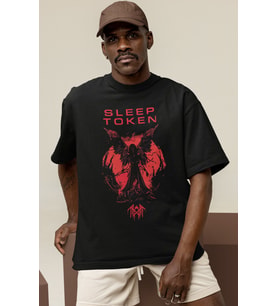 Tasarım Sleep Token Rock Metal Müzik Grubu Baskılı Unisex Oversize Tişört