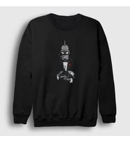 Presmono Unisex Siyah Godfather Robot Bender Futurama Sweatshirt 306353tt