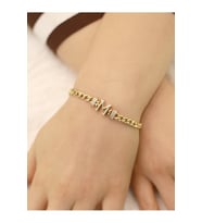 14 Ayar Altın M Harfi Gurmet Bileklik (Gold)