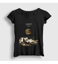 Presmono Kadın Siyah Gravity Müzik Anekdoten T-Shirt 509082tt