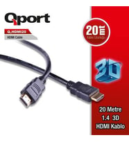QPORT Q-HDMI20 20metre HDMI Görüntü Kablosu 3D Gold 1.4v