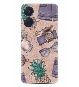 Xiaomi Redmi 13c Kılıf Desenli Silikon Ananas Camera Glass 1357