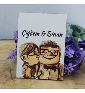 30 Adet Kişiye Özel Ahşap Baskılı Magnet-