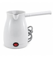 BEYAZ ELEKTRİKLİ CEZVE TÜRK KAHVESİ MAKİNESİ PLASTİK ÇİFT AĞIZ 0.4LT - 5 FİNCAN 1000W (5680)