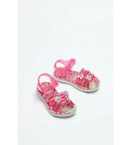 Gezer 00105 Yazlık Kaydırmaz Taban Kız Bebe Sandalet (Fuşya)