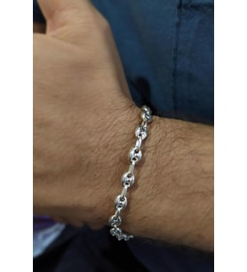 Gümüş gemici zincir model erkek bileklik