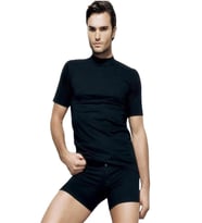 Çift Kaplan 930 Amerikan Yaka Erkek Fanila T-Shirt (Siyah)