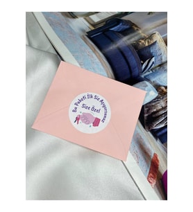 Pembe Size Özel Bu Paketi İlk Siz Açıyorsunuz Etiketi Yuvarlak Mat Sticker 4 Cm (100 Adet)