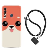 Tecno Spark 8T Kılıf Silikon Boyun Askılı İpli Desenli Silikon Sevimli Köpek 1731