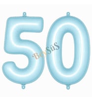 50 Rakam Folyo Balon Mavi Rengi (76 cm)