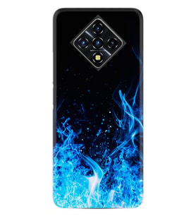 Infınıx Zero 8 Kılıf Silikon Desen Özel Seri Blue Fire 1678