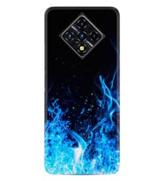Infınıx Zero 8 Kılıf Silikon Desen Özel Seri Blue Fire 1678
