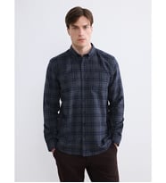 LCWAIKIKI Classic Siyah Regular Fit Yün Karışımlı Gabardin Erkek Ekose Gömlek