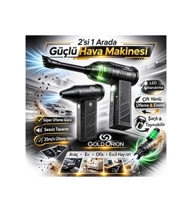 Mini Şarjlı Hava Üfleyici ve Vakumlu El Süpürgesi (5680)