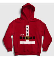 Presmono Unisex Kırmızı Kostüm Noel Baba Santa Claus Yılbaşı Kapüşonlu Sweatshirt 270031tt