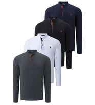 DÖRTLÜ SET V4009 DEWBERRY ERKEK SWEATSHIRT-SİYAH-ANTRASİT-LACİVERT-BEYAZ