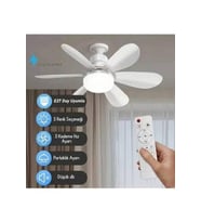 LED Ampullü Tavan Vantilatörü - 6 Panelli - 40W - 52 Cm Çap Genişliği - Uzaktan Kumandalı 3 Renk Tonu Seçimli - Kademe ve Zaman Ayarlı - E27 Duy Uyumlu