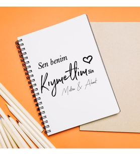 Sevgili Tasarımlı Defter Kişiye Özel