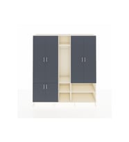 Hyperion Dolap 15 Raflı 5 Kapaklı Tek Askılı 220x44x243 Aytaşı-Antrasit/Aytaşı