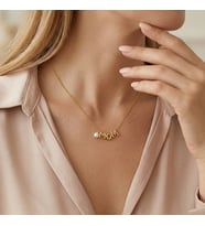 Vaoov 925 Ayar Gümüş İncili İsim Kolye (Gold)
