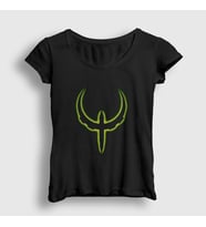 Presmono Kadın Siyah Logo Oyun Quake 4 IV T-Shirt 511463tt