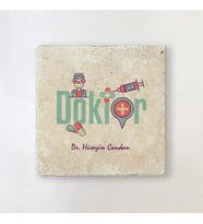 Kişiye Özel Doktorlara Hediye Taş Bardak Altlığı