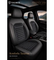Audi A5 2010 ve Sonrası Ortopedik Tay Tüyü Koltuk Kılıfı Prestige Line Siyah Beyaz
