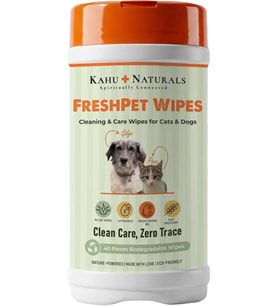 Naturals Pati, Tüy, Vücut Temizleme Mendili, Kedi ve Köpek, Doğada Çözünür, Aloe Vera, Vitamin E ve B5, Yulaf Proteini, 40 Adet