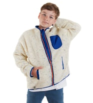 Beyaz Kız ve Erkek Çocuk Unisex Peluş Mont