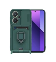 Xiaomi Redmi Note 13 Pro Plus Kılıf Zuma Kartvizitli Yüzüklü Silikon - Yeşil