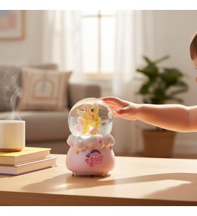 MY LİTTLE PONY UNICORN Büyük Boy Püskürtmeli Müzikli Işıklı Kar Küresi (Pembe)