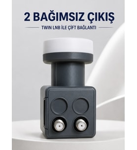 Çift Çıkışlı Twin Lnb 4k Ultra Hd Uyumlu Ku Band Uydu Anten Başlığı 0.1 Db