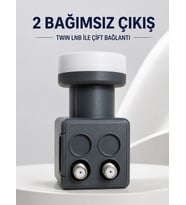 Çift Çıkışlı Twin Lnb 4k Ultra Hd Uyumlu Ku Band Uydu Anten Başlığı 0.1 Db