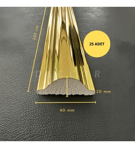 Dekoratif Polistren 25 Adet 4 Cm Gold Duvar Çıtası