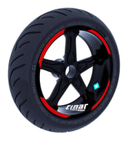 Double Stripe Tasarımlı Bayrak Kırmızı Jant Şeridi Sticker Çınar Extreme