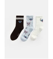 LCW DREAM Kahverengi Lilo & Stitch Kadın Soket Çorap 3'lü
