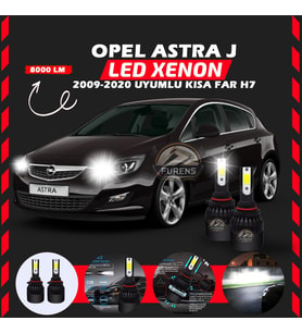 Opel Astra J 2009-2020 Kısa Far Uyumlu Şimşek Etkili Led Xenon Light Series H7