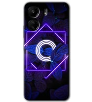 Xiaomi Redmi 13C Kılıf HD Desen Baskılı Kılıf - Dark Neon Yaprak O Harfi