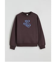 LCW Kids Mürdüm Bisiklet Yaka Baskılı Kız Çocuk Kalın Sweatshirt