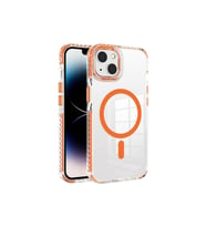 Apple iPhone 13 Uyumlu Kılıf M-safe Şarj Özellikli Airbagli Takılabilir Askı Aparatlı Zore Nana Kapak (Turuncu)