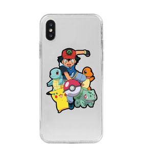 Iphone X ve XS Uyumlu Pokemon Tasarımlı Şeffaf Telefon Kılıfı