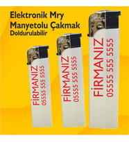 Manyetolu Çakmak - Doldurulabilir - 100 Adet Tek Yön Baskı