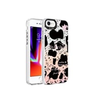 Apple iPhone SE 2020 Uyumlu Kılıf Mermer Desenli Zore Marbello Kapak (Siyah - Beyaz)