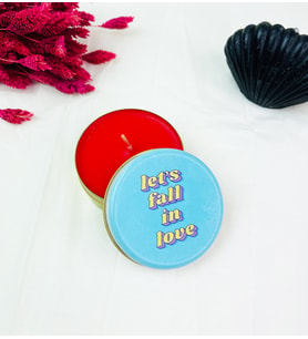Let's Fall In Love Tasarımlı Kokulu Teneke Mum