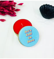 Let's Fall In Love Tasarımlı Kokulu Teneke Mum