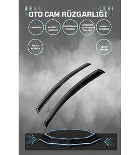 Volkswagen Caddy 2020-2023 Cam Rüzgarlığı 2li Takım (Siyah)