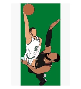 Jayson Tatum, Lebron Tablo Ahşap Poster Dekoratifna Bastı
