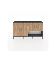 Arges Konsol 6 Raflı 4 Kapaklı 176x30x99 Antrasit-Çam