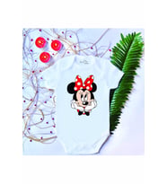 Unisex Bebek Baskılı Mouse Pamuklu Çıtçıtlı Body