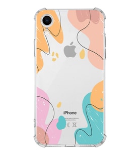 Apple iPhone XR Uyumlu Köşe Korumalı Antişok  Kapak Karışık Renkler Tasarımlı Şeffaf  Kılıf